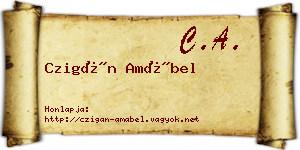 Czigán Amábel névjegykártya